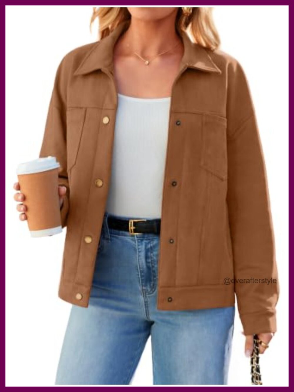 Faux Suede Button Down Bomber Jacket Lightweight Fall Coat